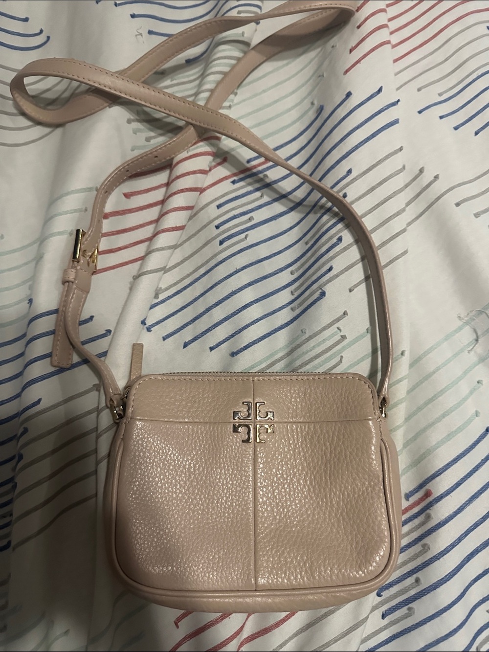 Tory Burch Blush Pink Pebbled Leather Crossbody